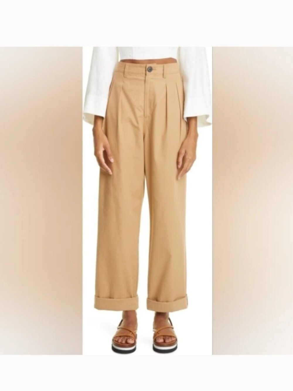 NWOT MARA HOFFMAN Monte Pant Khaki Recycled Cotton Size 6